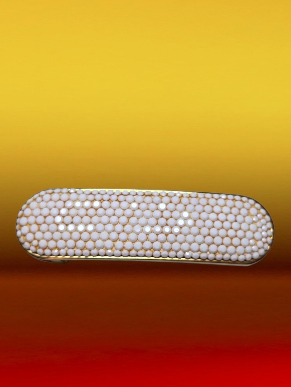 🌟 Judith Leiber Vintage Gold White Glass Crystals Belt Buckle - Picture 1 of 8